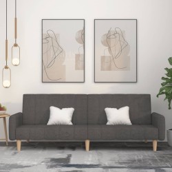 vidaXL Sofá cama de 2 plazas tela gris oscuro