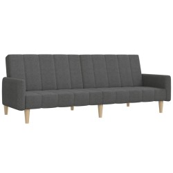 vidaXL Sofá cama de 2 plazas tela gris oscuro