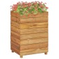 vidaXL Jardinera madera maciza de teca y acero 50x40x72 cm