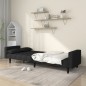 vidaXL Sofá cama de 2 plazas con dos almohadas tela negro vidaXL Sofá cama de 2 plazas con dos almohadas tela negro