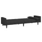 vidaXL Sofá cama de 2 plazas con dos almohadas tela negro vidaXL Sofá cama de 2 plazas con dos almohadas tela negro