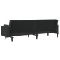 vidaXL Sofá cama de 2 plazas con dos almohadas tela negro vidaXL Sofá cama de 2 plazas con dos almohadas tela negro