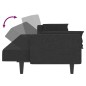vidaXL Sofá cama de 2 plazas con dos almohadas tela negro vidaXL Sofá cama de 2 plazas con dos almohadas tela negro