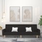 vidaXL Sofá cama de 2 plazas tela negro vidaXL Sofá cama de 2 plazas tela negro