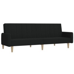 vidaXL Sofá cama de 2 plazas tela negro