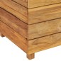vidaXL Jardinera madera maciza de teca y acero 50x40x72 cm