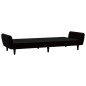vidaXL Sofá cama de 2 plazas terciopelo negro