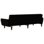 vidaXL Sofá cama de 2 plazas terciopelo negro