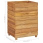 vidaXL Jardinera madera maciza de teca y acero 50x40x72 cm