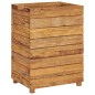 vidaXL Jardinera madera maciza de teca y acero 50x40x72 cm