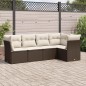 vidaXL Set comedor de jardín 5 piezas y cojines ratán sintético marrón vidaXL Set comedor de jardín 5 piezas y cojines ratán sintético marrón