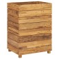 vidaXL Jardinera madera maciza de teca y acero 50x40x72 cm