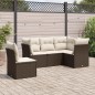 vidaXL Set comedor de jardín 5 piezas y cojines ratán sintético marrón vidaXL Set comedor de jardín 5 piezas y cojines ratán sintético marrón