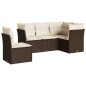 vidaXL Set comedor de jardín 5 piezas y cojines ratán sintético marrón vidaXL Set comedor de jardín 5 piezas y cojines ratán sintético marrón