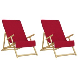 vidaXL Toallas de playa 2 uds tela burdeos 400 g/m² 60x135 cm