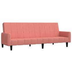 vidaXL Sofá cama de 2 plazas terciopelo rosa