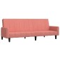 vidaXL Sofá cama de 2 plazas terciopelo rosa vidaXL Sofá cama de 2 plazas terciopelo rosa