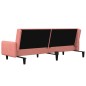 vidaXL Sofá cama de 2 plazas terciopelo rosa vidaXL Sofá cama de 2 plazas terciopelo rosa