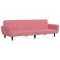 vidaXL Sofá cama de 2 plazas terciopelo rosa vidaXL Sofá cama de 2 plazas terciopelo rosa