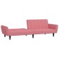 vidaXL Sofá cama de 2 plazas terciopelo rosa vidaXL Sofá cama de 2 plazas terciopelo rosa