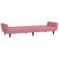 vidaXL Sofá cama de 2 plazas terciopelo rosa vidaXL Sofá cama de 2 plazas terciopelo rosa