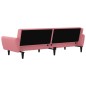 vidaXL Sofá cama de 2 plazas terciopelo rosa vidaXL Sofá cama de 2 plazas terciopelo rosa