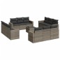 vidaXL Set sofás de jardín con cojines 13 piezas ratán sintético gris