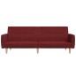 vidaXL Sofá cama de 2 plazas tela rojo tinto