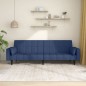 vidaXL Sofá cama de 2 plazas con dos almohadas tela azul vidaXL Sofá cama de 2 plazas con dos almohadas tela azul