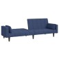 vidaXL Sofá cama de 2 plazas con dos almohadas tela azul vidaXL Sofá cama de 2 plazas con dos almohadas tela azul