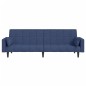 vidaXL Sofá cama de 2 plazas con dos almohadas tela azul vidaXL Sofá cama de 2 plazas con dos almohadas tela azul