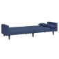 vidaXL Sofá cama de 2 plazas con dos almohadas tela azul vidaXL Sofá cama de 2 plazas con dos almohadas tela azul