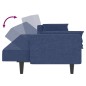 vidaXL Sofá cama de 2 plazas con dos almohadas tela azul vidaXL Sofá cama de 2 plazas con dos almohadas tela azul