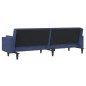 vidaXL Sofá cama de 2 plazas con dos almohadas tela azul vidaXL Sofá cama de 2 plazas con dos almohadas tela azul