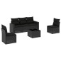 vidaXL Set de sofás de jardín 6 piezas y cojines ratán sintético negro vidaXL Set de sofás de jardín 6 piezas y cojines ratán sintético negro