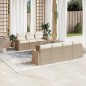 vidaXL Juego de sofás de jardín con cojines beige 8 pzas ratán PE vidaXL Juego de sofás de jardín con cojines beige 8 pzas ratán PE