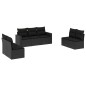 vidaXL Set de comedor de jardín 7 pzas y cojines ratán sintético negro vidaXL Set de comedor de jardín 7 pzas y cojines ratán sintético negro