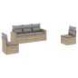 vidaXL Juego de sofás jardín con cojines 5 pzas ratán sintético beige vidaXL Juego de sofás jardín con cojines 5 pzas ratán sintético beige
