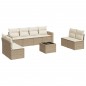vidaXL Set de sofás de jardín 9 pzas con cojines ratán sintético beige vidaXL Set de sofás de jardín 9 pzas con cojines ratán sintético beige