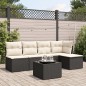 vidaXL Set de sofás de jardín 6 piezas y cojines ratán sintético negro vidaXL Set de sofás de jardín 6 piezas y cojines ratán sintético negro