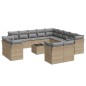 vidaXL Set sofás de jardín 14 pzas con cojines ratán sintético beige vidaXL Set sofás de jardín 14 pzas con cojines ratán sintético beige