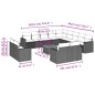 vidaXL Set de sofás de jardín 14 pzas con cojines ratán sintético gris vidaXL Set de sofás de jardín 14 pzas con cojines ratán sintético gris