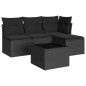 vidaXL Set de muebles de jardín 5 pzas y cojines ratán sintético negro vidaXL Set de muebles de jardín 5 pzas y cojines ratán sintético negro