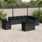 vidaXL Set de sofás de jardín 12 piezas cojines ratán sintético negro vidaXL Set de sofás de jardín 12 piezas cojines ratán sintético negro