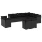 vidaXL Set de sofás de jardín 12 piezas cojines ratán sintético negro vidaXL Set de sofás de jardín 12 piezas cojines ratán sintético negro