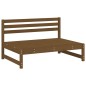 vidaXL Sofá central madera maciza de pino marrón miel 120x80 cm