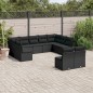 vidaXL Set de sofás de jardín 11 pzas y cojines ratán sintético negro