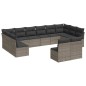 vidaXL Set de sofás de jardín 12 pzas con cojines ratán sintético gris vidaXL Set de sofás de jardín 12 pzas con cojines ratán sintético gris