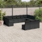 vidaXL Set de sofás de jardín y cojines 13 pzas ratán sintético negro vidaXL Set de sofás de jardín y cojines 13 pzas ratán sintético negro