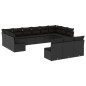 vidaXL Set de sofás de jardín y cojines 13 pzas ratán sintético negro vidaXL Set de sofás de jardín y cojines 13 pzas ratán sintético negro